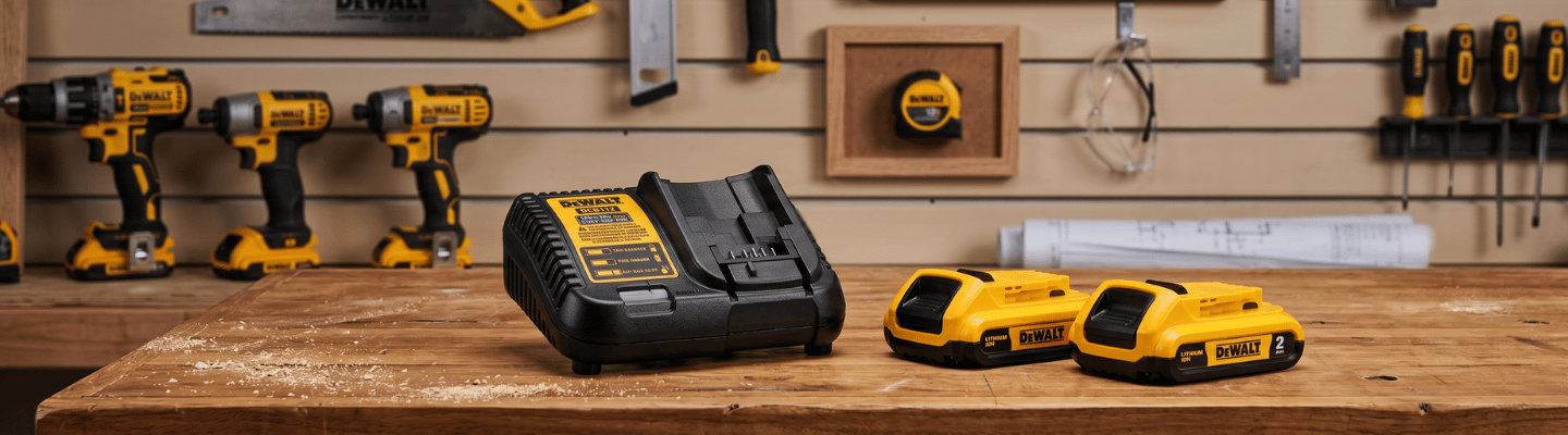 Kit 2 Baterias 20V Max Compacta 2,0Ah com Carregador Bivolt DEWALT-DCB203C2-BR