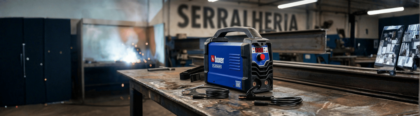 Máquina Inversora de Solda Flama 201 MMA/TIG 200A Bivolt Automático - BOXER