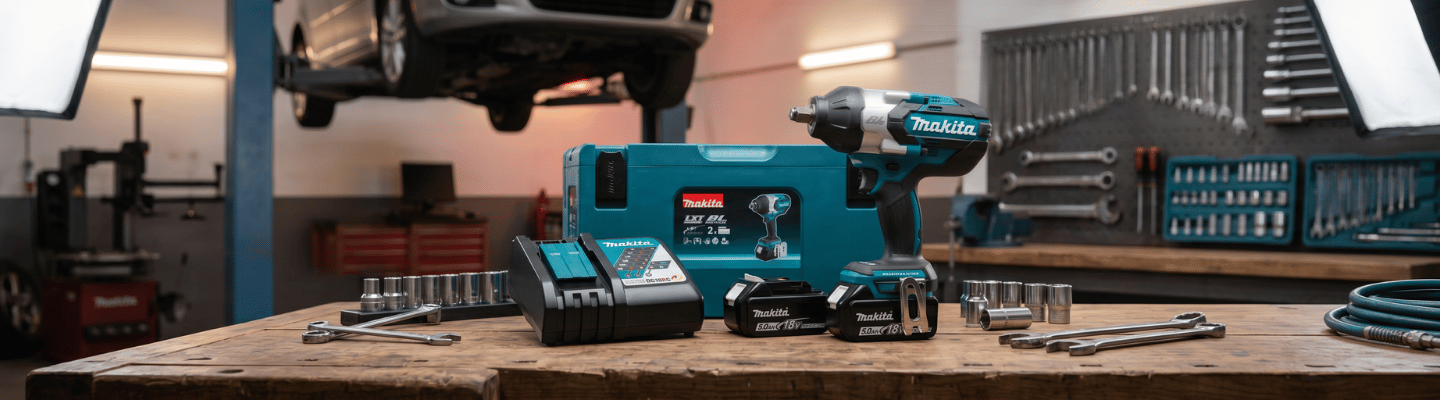 Chave de Impacto DTW1002RTJ 1/2 Pol. 18V Brushless com 2 Baterias 5,0Ah Carregador Bivolt e Maleta MAKITA