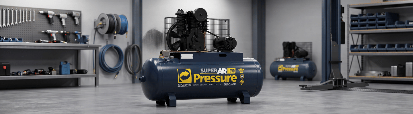 Compressor de Ar Trifásico Pressure 5HP 250L Alto Desempenho