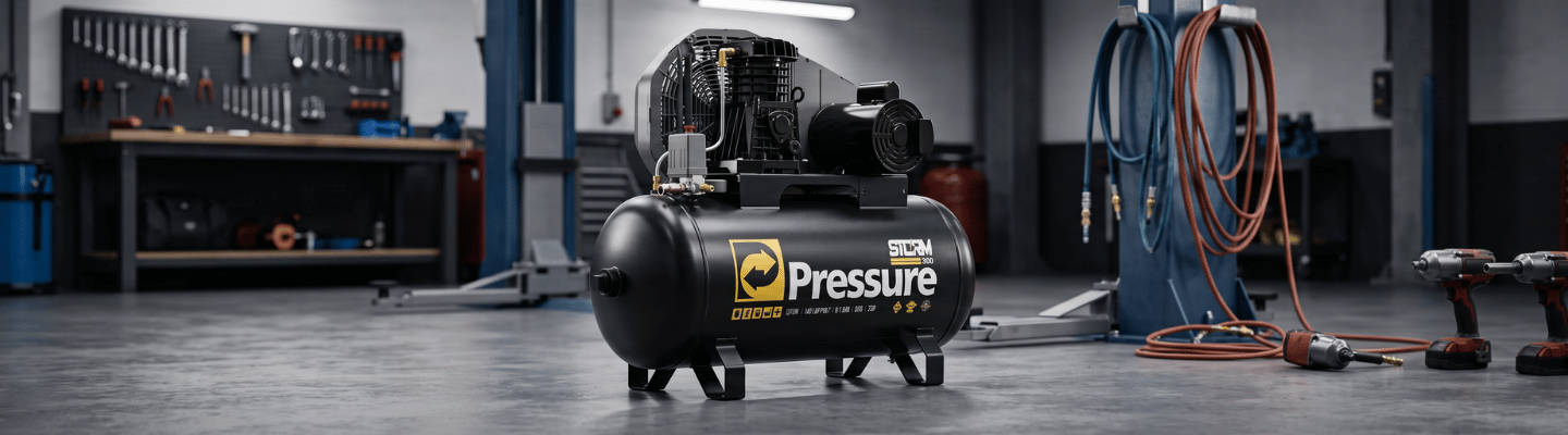 Compressor de Ar Profissional PRESSURE STORM 300 2HP 100L 140PSI