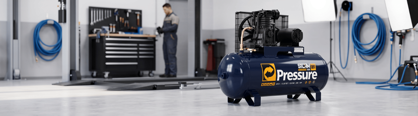 Compressor de Ar Storm 600HP 20 Pés 200L Alta Pressão 220/380V Trifásico - PRESSURE