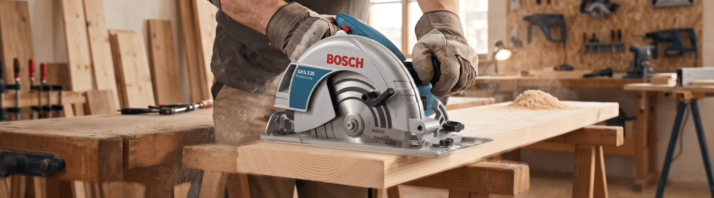 Serra Circular GKS 235 9.1/4 Pol. 1700W 220V com Disco e Guia Paralelo BOSCH