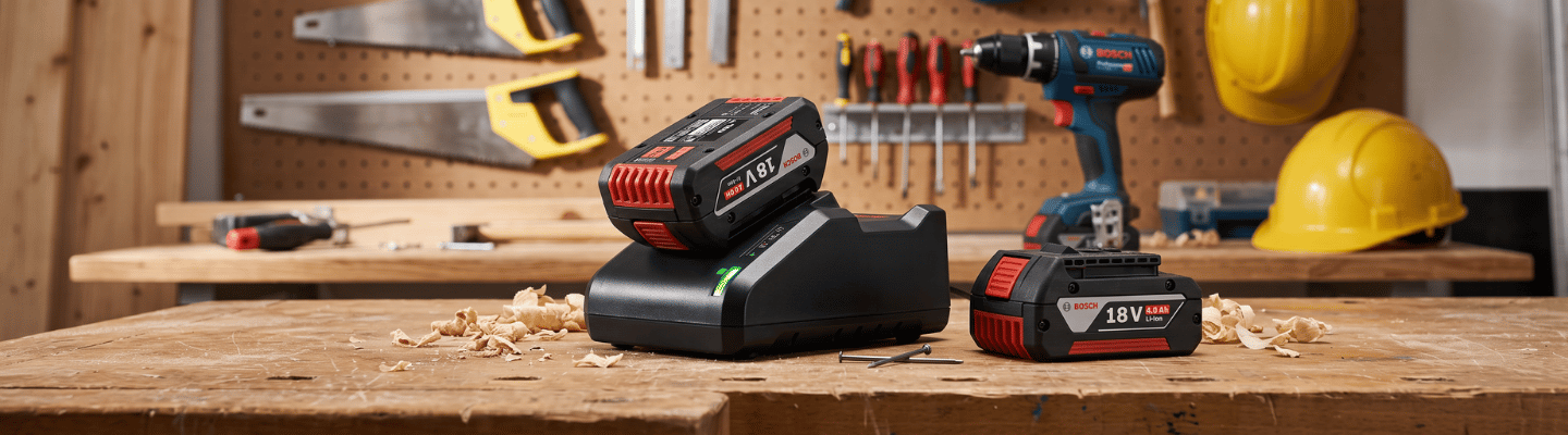 Kit 2 Baterias Íon de Lítio 18V 4,0Ah com Carregador Bivolt BOSCH