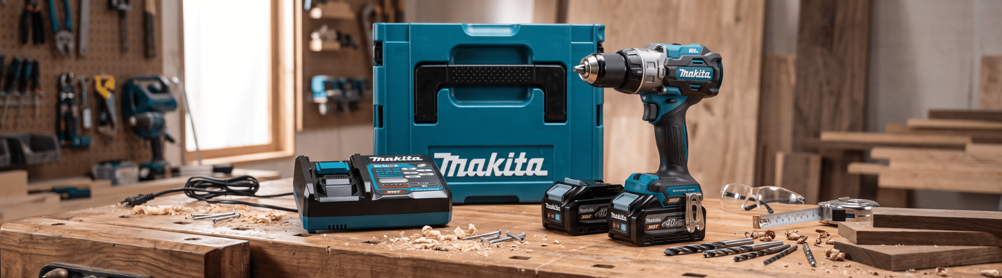 Kit Parafusadeira/Furadeira De Impacto 40V HP003G com 2 Baterias e Carregador Makita