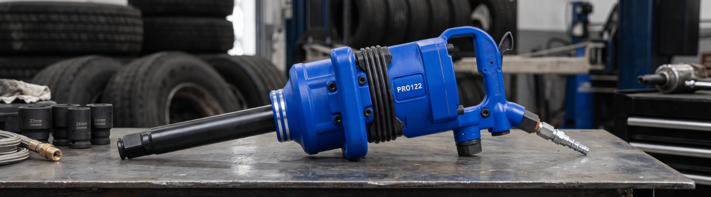 Chave de Impacto Longa 245 KGFM com Encaixe 1 Pol. e 15 Acessórios PDR-PRO-122