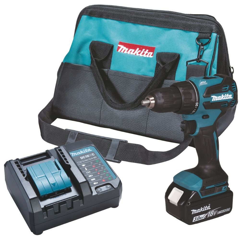 Parafusadeira Furadeira de Impacto DHP490WF1B-P Brushless 18V com Bateria e Carregador MAKITA