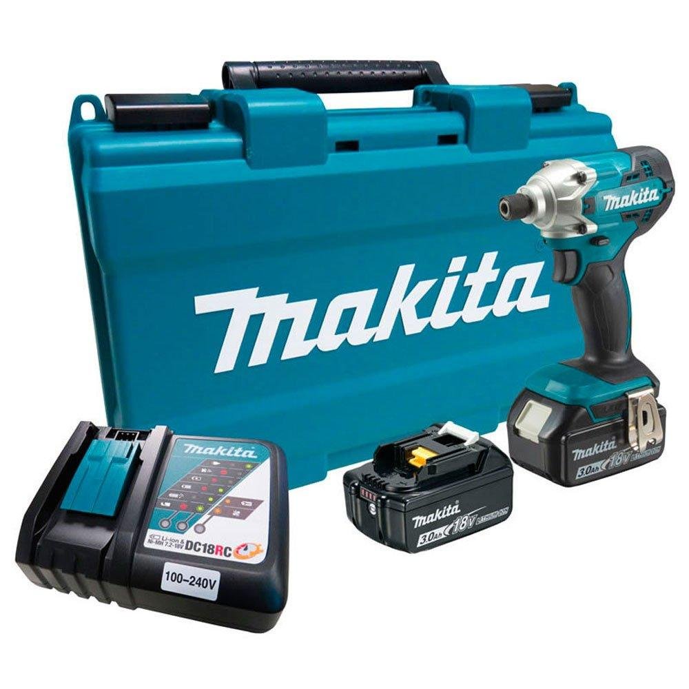 Parafusadeira de Impacto DTD156RFE 1/4 Pol. 18V com 2 Baterias, Carregador e Maleta MAKITA