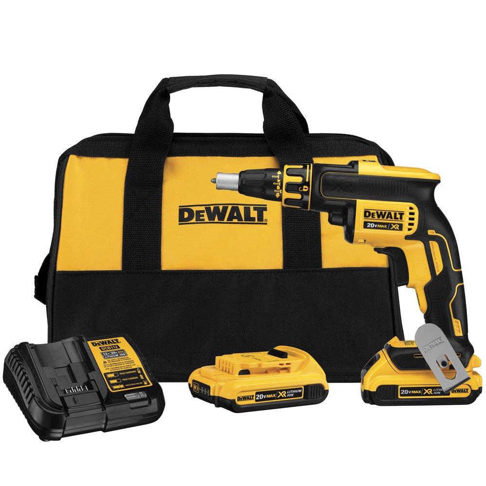 Parafusadeira Drywall DCF620D2-BR 1/4 Pol. Brushless 20V MAX com 2 Baterias, Carregador e Bolsa DEWALT