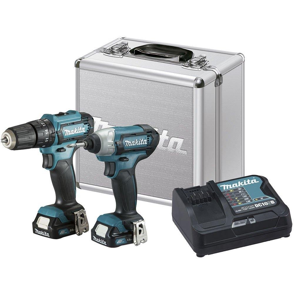 Combo Furadeira de Impacto HP333D + Parafusadeira TD110D 12V com 2 Baterias e Maleta MAKITA