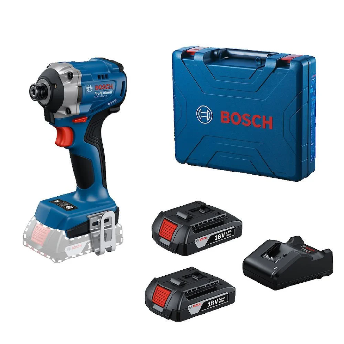Parafusadeira de Impacto GDR 18V-215 1/4 Pol. Brushless 18V com 2 Baterias, Carregador e Maleta BOSCH