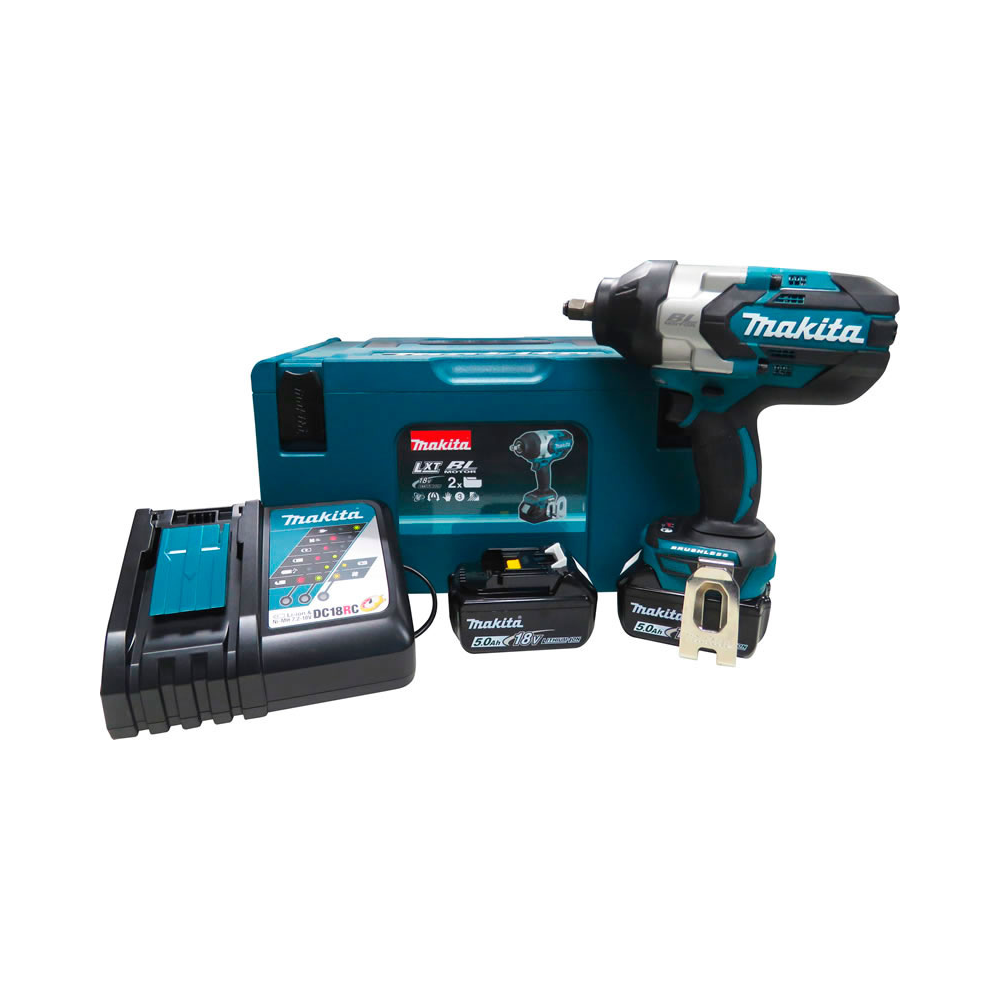 Chave de Impacto DTW1002RTJ 1/2 Pol. 18V Brushless com 2 Baterias, Carregador Bivolt e Maleta MAKITA