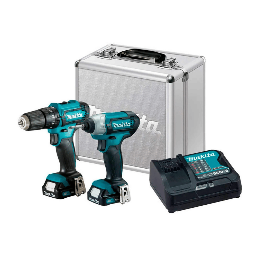 Combo Furadeira de Impacto HP333D + Parafusadeira TD110D 12V com 2 Baterias e Maleta MAKITA