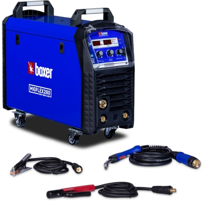 Máquina de Solda Inversora Multiprocesso MIGFLEX 280 MIG/MMA/TIG 280A 220/380/440V Trifásica BOXER