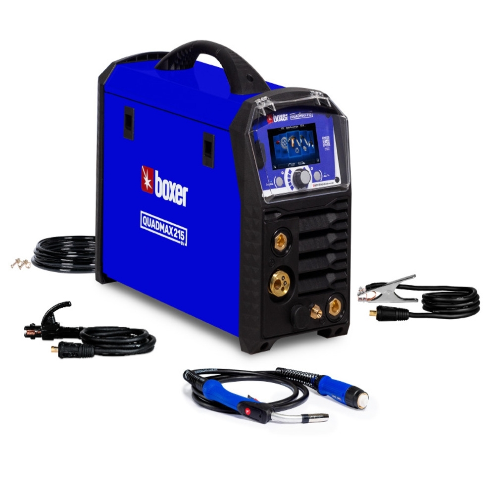 Máquina de Solda Inversora Multiprocesso QUADMAX 215 MIG/TIG/MMA 200A Bivolt Automático BOXER