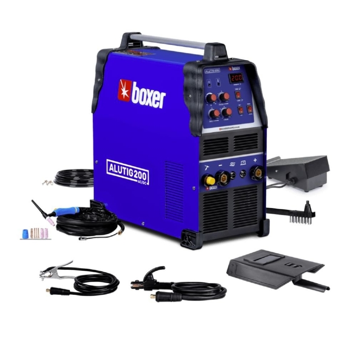 Máquina Inversora de Solda TIG AC/DC Alutig 200A Bivolt com Pedal e Tocha BOXER