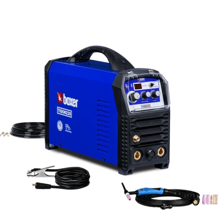 Máquina Inversora de Solda Tigon 220 TIG/MMA 220A 220V com Tocha TIG e Display BOXER