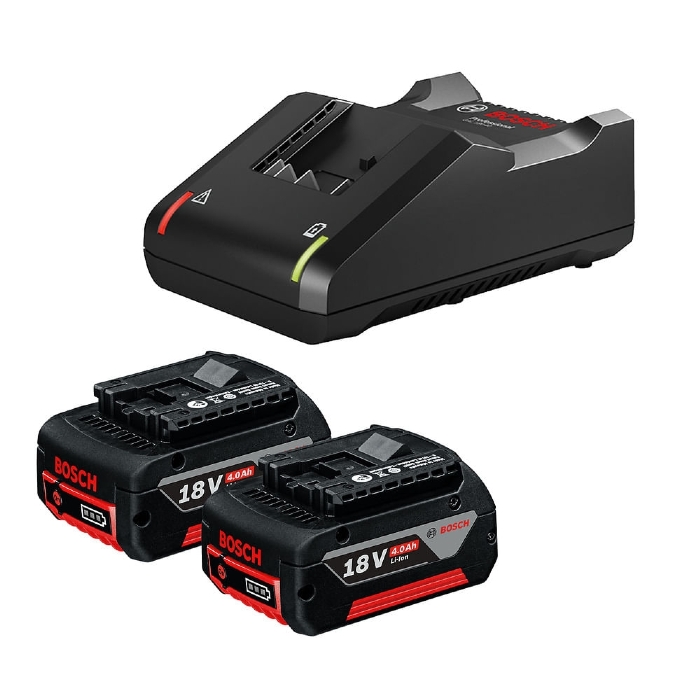 Kit 2 Baterias 18V 4,0Ah com Carregador GAL 18V-40 Bivolt BOSCH