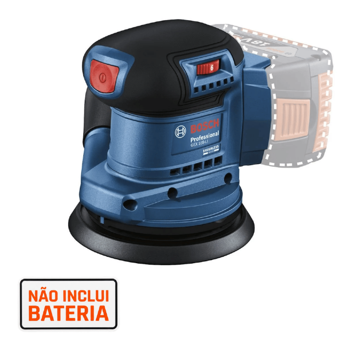 Lixadeira Roto-Orbital GEX 185-LI 125mm 18V Brushless sem Bateria e Carregador BOSCH