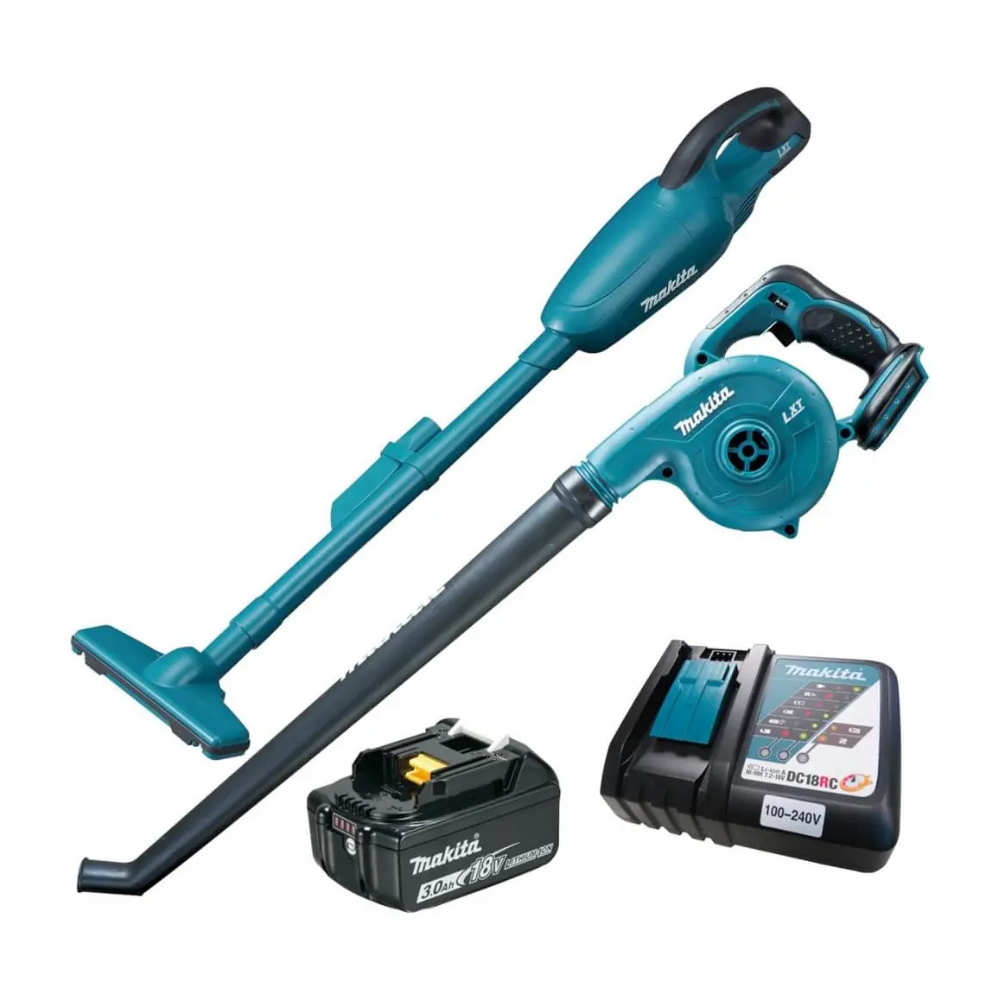 Combo Aspirador de Pó DCL180Z e Soprador DUB183Z 18V com Bateria e Carregador MAKITA