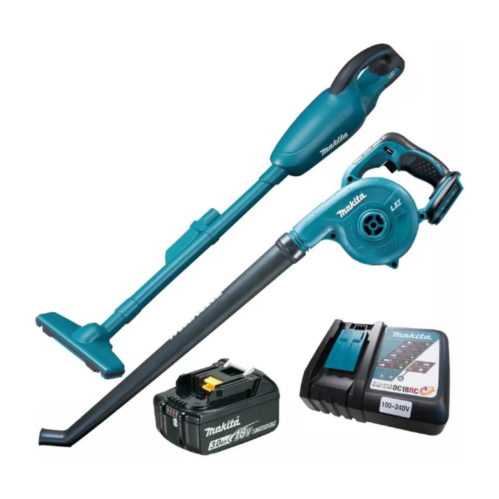 Combo Aspirador de Pó DCL180Z e Soprador DUB183Z 18V com Bateria e Carregador MAKITA
