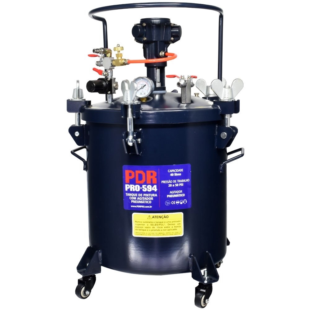 Tanque de Pintura PRO-594 40 Litros com Agitador Pneumático PDR