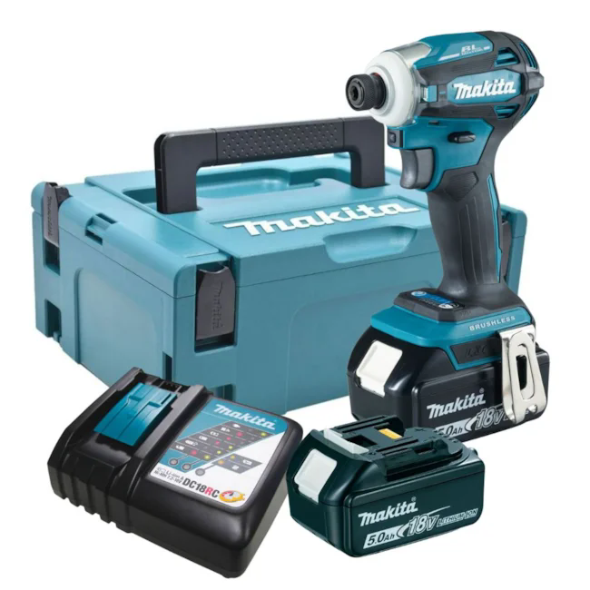 Parafusadeira de Impacto DTD173RTJ 1/4 Pol. 18V Brushless com 2 Baterias, Carregador e Maleta MAKITA