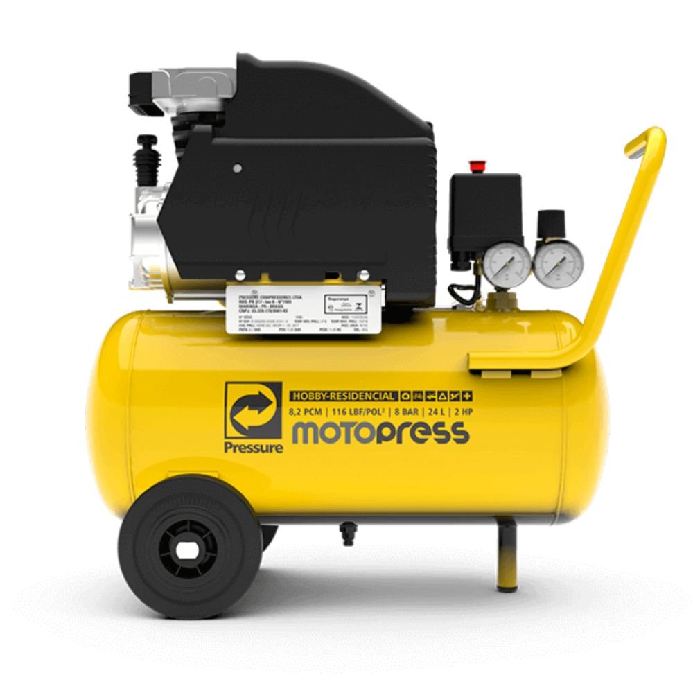 Motocompressor de Ar 2HP 8,2 PCM 24 Litros 116 PSI 220V PRESSURE
