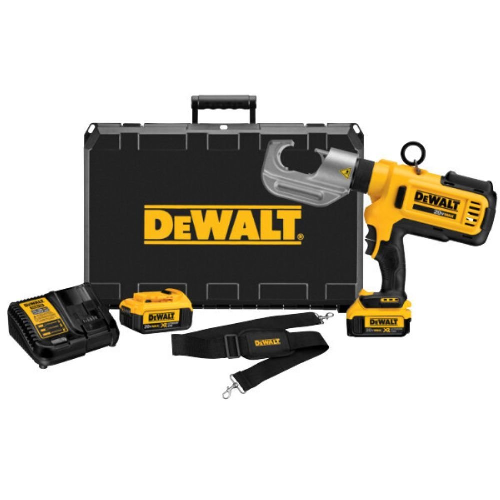 Crimpador de Cabos DCE300 12 Toneladas 20V MAX com 2 Baterias 4Ah, Carregador e Maleta DEWALT