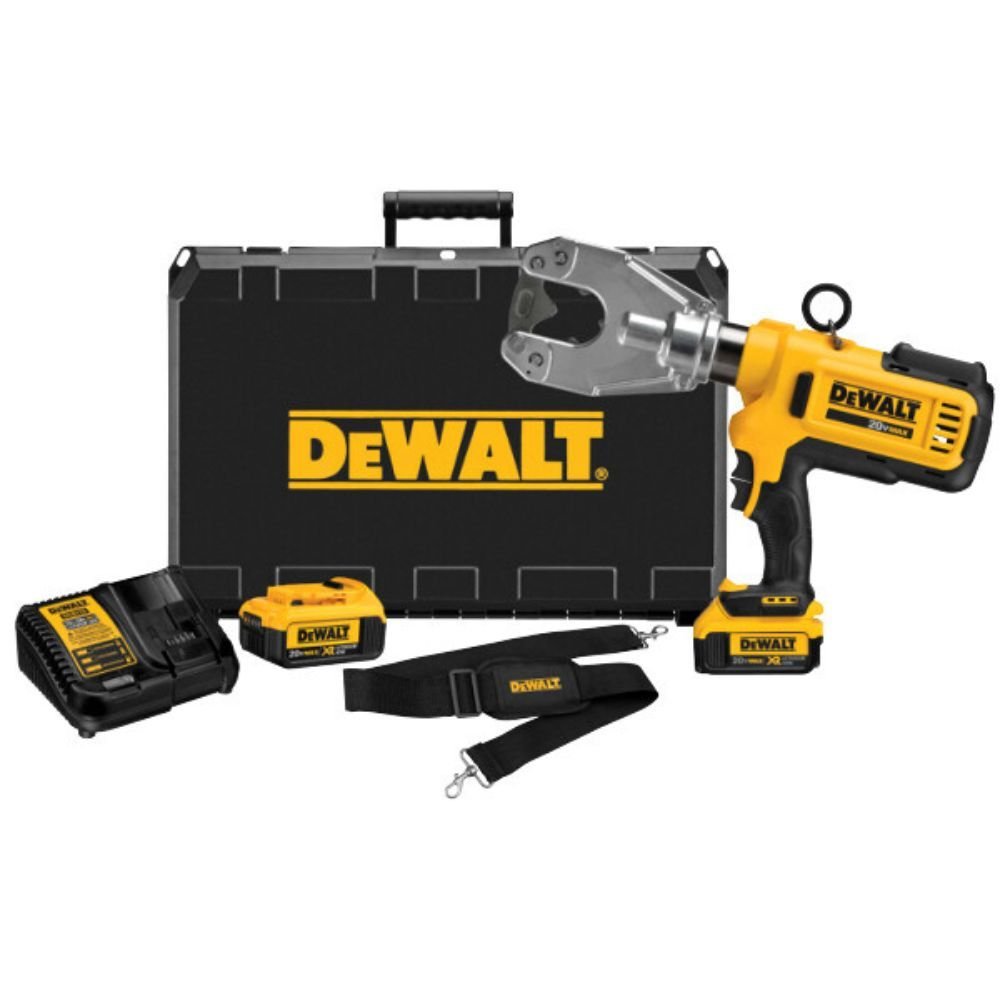 Crimpador de Cabos DCE350 6 Toneladas 20V MAX com 2 Baterias 4Ah, Carregador e Maleta DEWALT