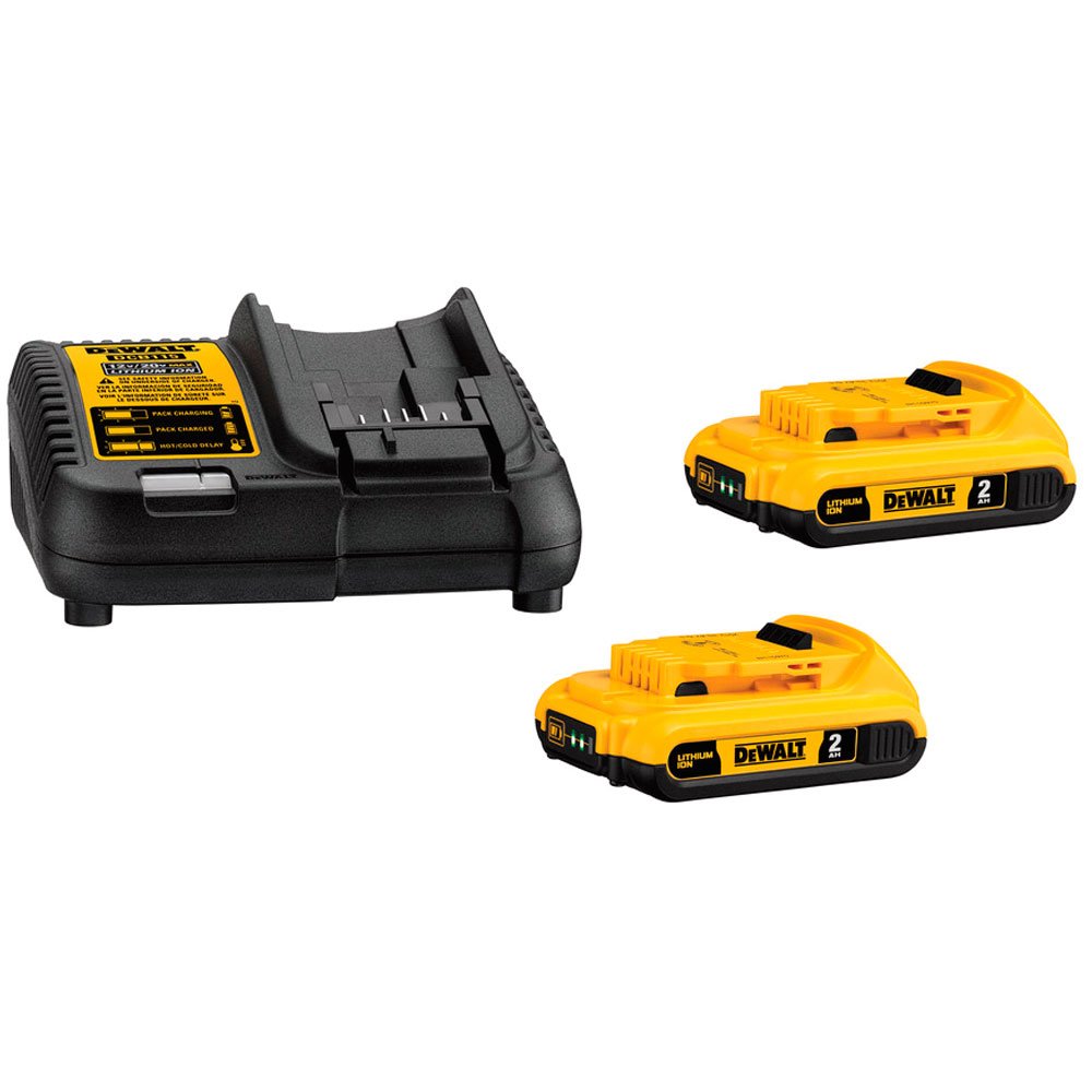 Kit 2 Baterias 20V Max Compacta 2,0Ah com Carregador Bivolt DEWALT