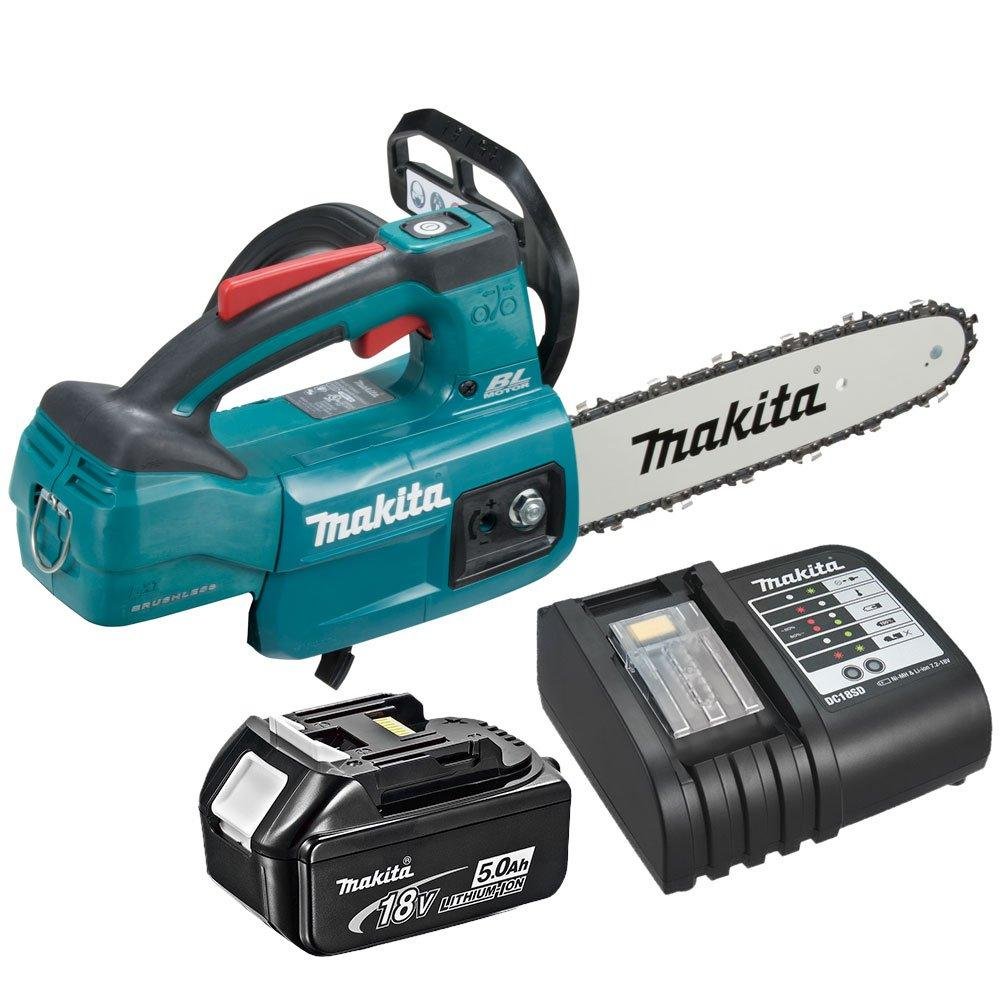 Motosserra DUC254ZC 18V Brushless com Sabre de 250mm Bateria 5.0Ah e Carregador MAKITA
