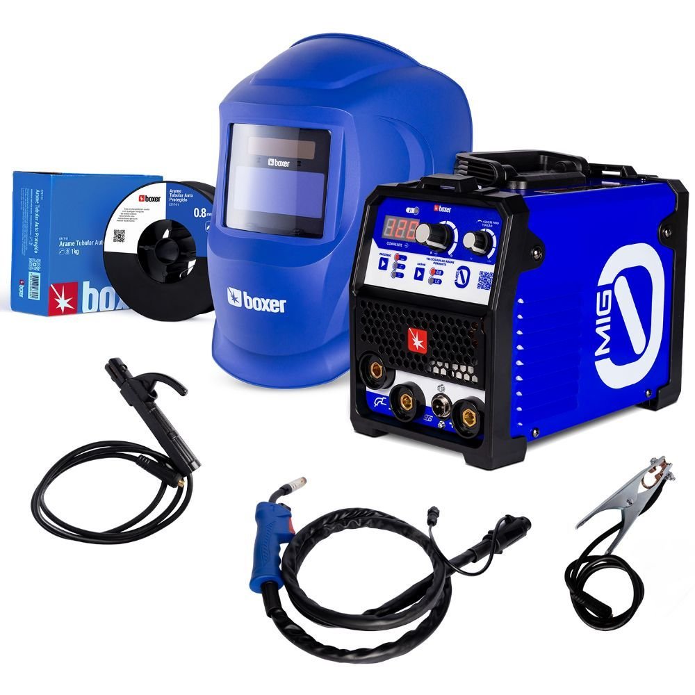 Máquina de Solda Inversora Multiprocesso MIG 0 Sem Gás 120A Bivolt com Máscara Optiarc 70 BOXER