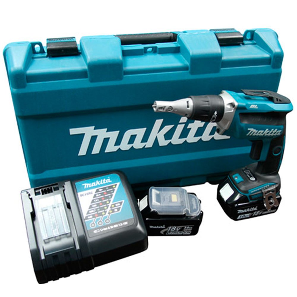 Parafusadeira Drywall DFS452RFE 18V Brushless com 2 Baterias Carregador Bivolt e Maleta MAKITA