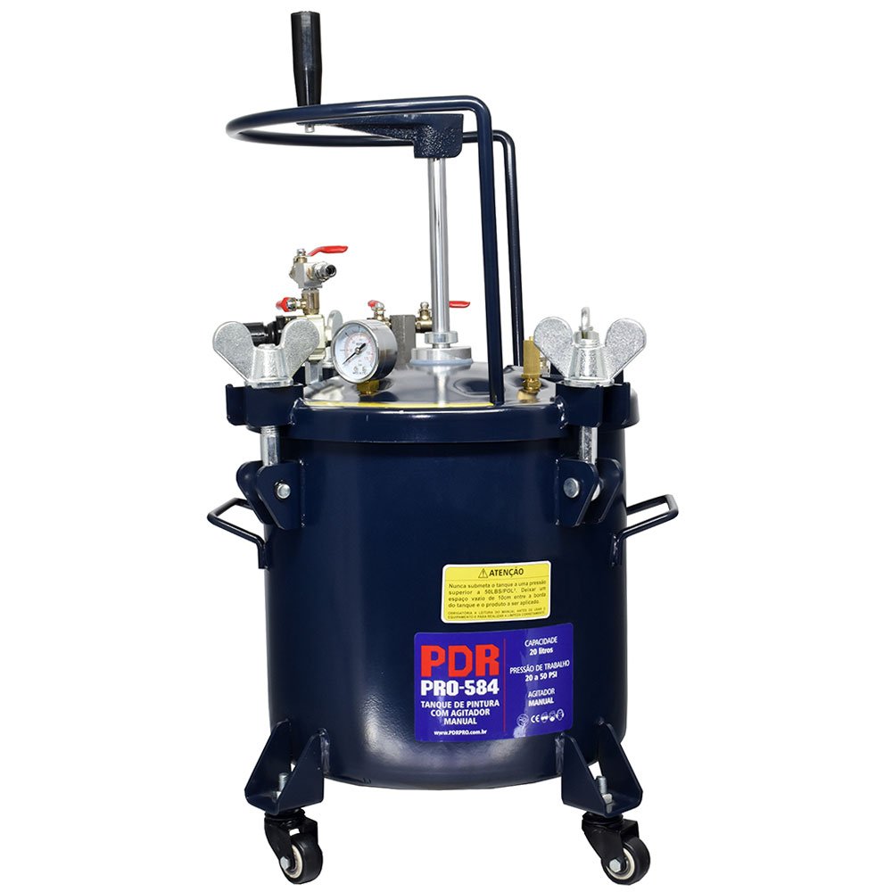 Tanque de Pintura PRO-584 20 Litros com Agitador Manual PDR