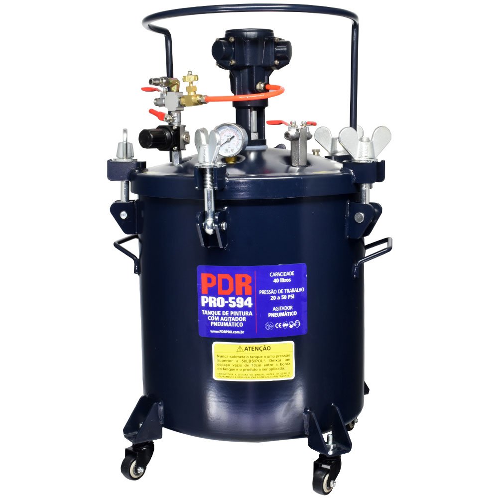 Tanque de Pintura PRO-594 40 Litros com Agitador Pneumático PDR