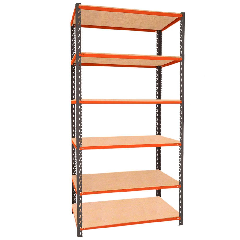 Estante Monta Carga 600x1950mm 6 Prateleiras MDP Grafite/Laranja Presto