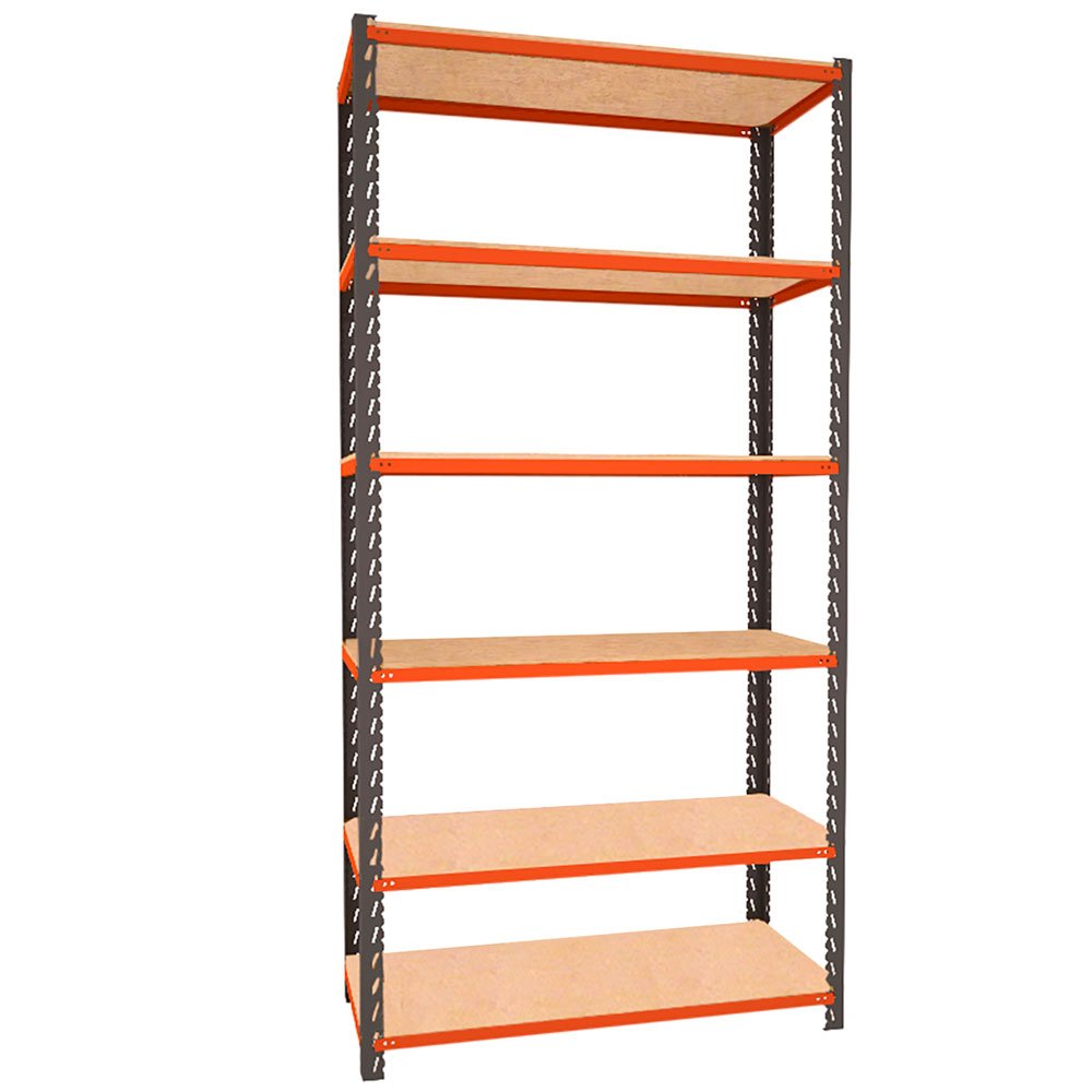 Estante Monta Carga 450x1950mm com 6 Prateleiras MDP Grafite/Laranja PRESTO