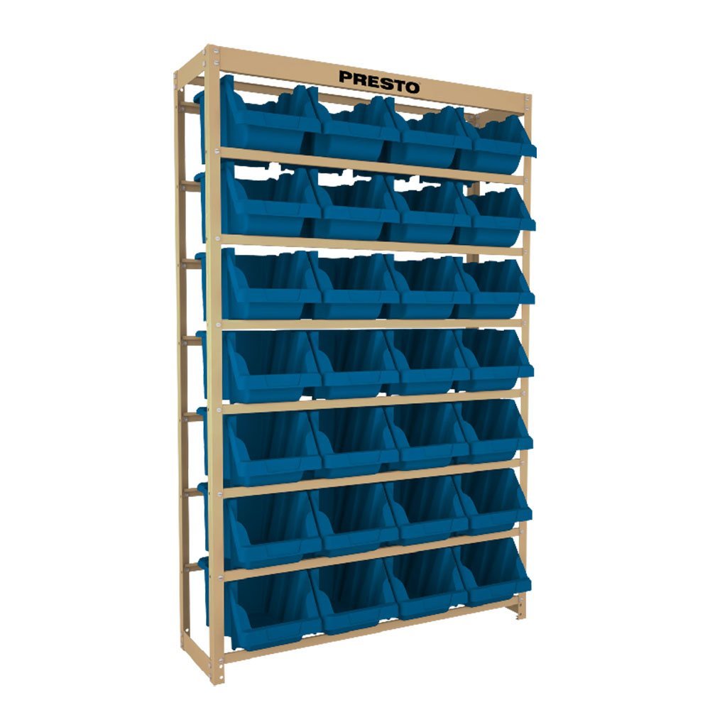 Kit Estante Gaveteiro com 28 Gavetas Práticas Nº 7 Azul PRESTO