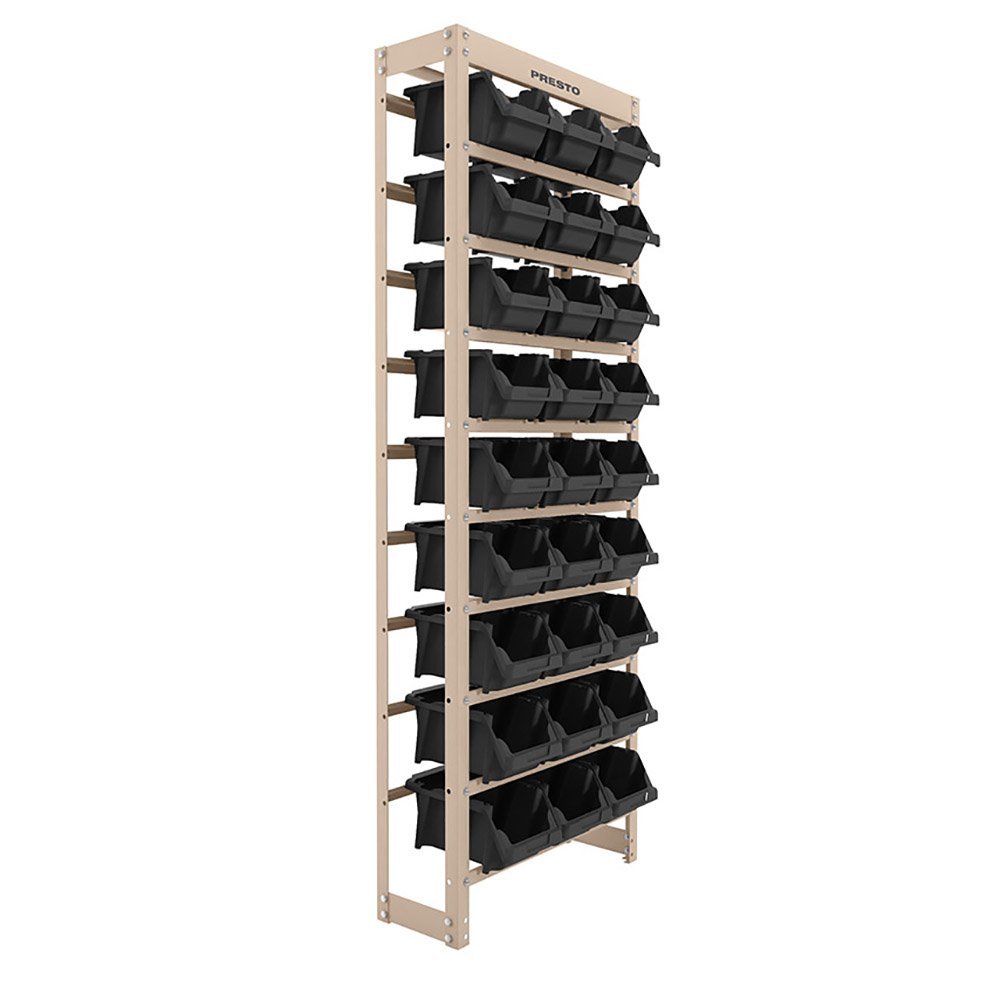 Kit Estante Gaveteiro com 27 Gavetas Práticas Nº 5 Preto PRESTO