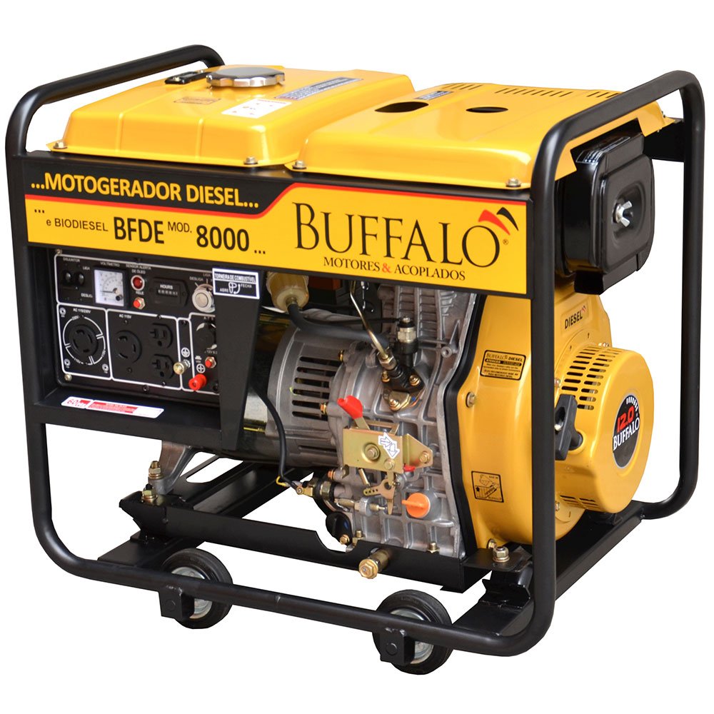 Motogerador a Diesel BFDE 8000 6,5kW 13CV Monofásico com Partida Elétrica BUFFALO
