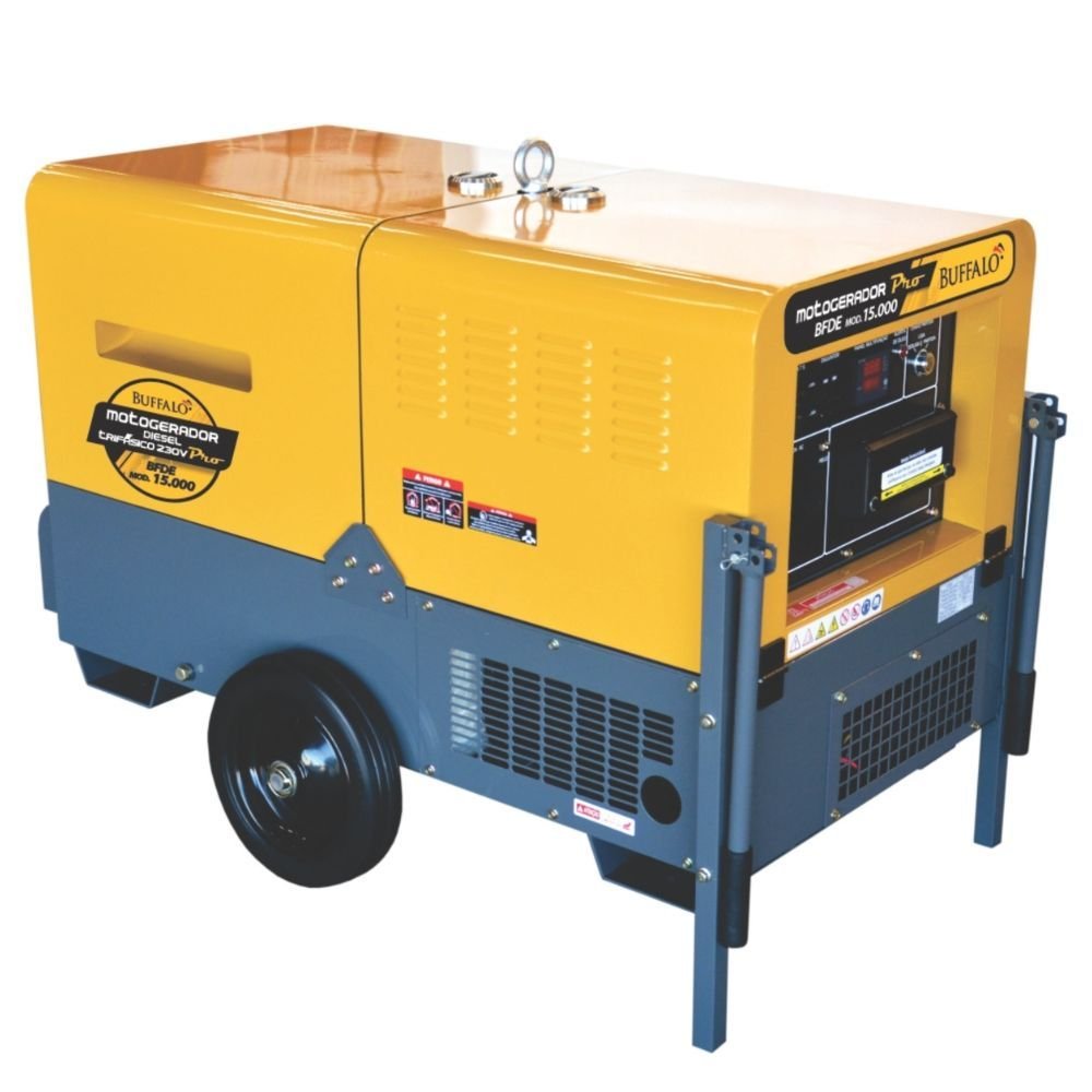 Motogerador a Diesel BFDE 15.000 PRO 13,75kW 22CV Trifásico 380V BUFFALO