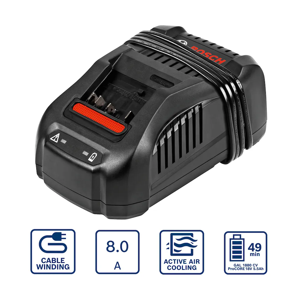 Kit 2 Baterias ProCORE 18V 8,0Ah com Carregador Rápido GAL 1880 CV BOSCH