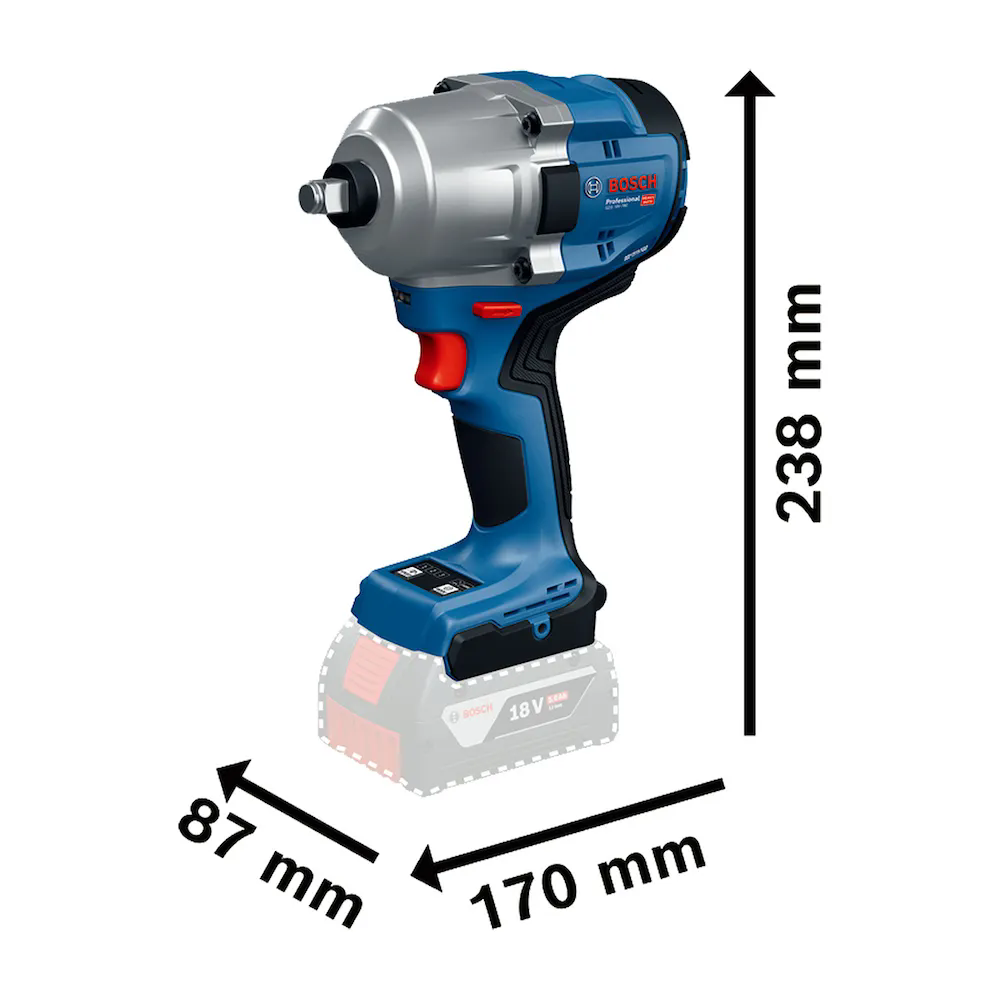 Chave de Impacto GDS 18V-780 M24 18V Brushless sem Bateria BOSCH