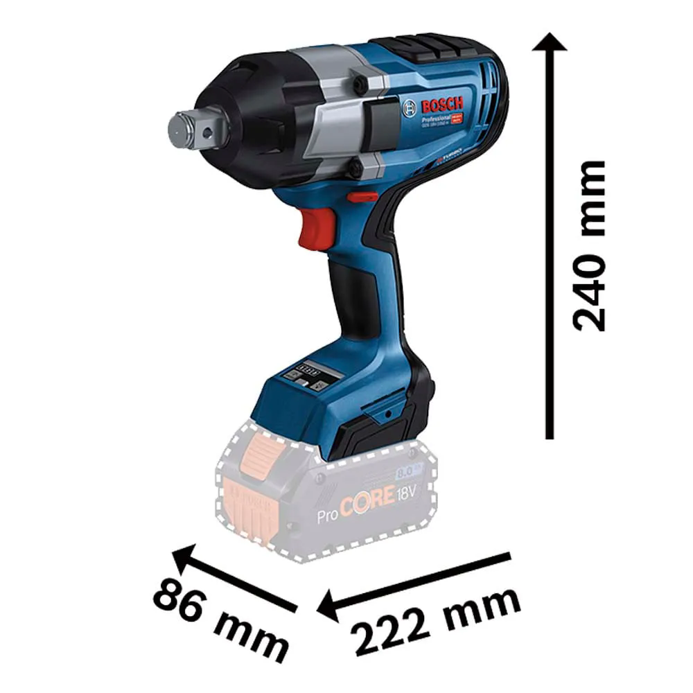Chave de Impacto GDS 18V-1050 H SB 3/4 Pol. 18V Brushless 1050Nm sem Bateria e Carregador BOSCH