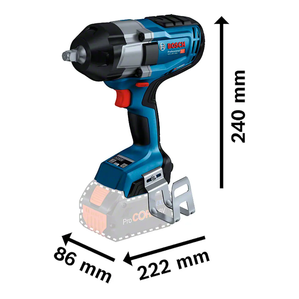 Chave de Impacto GDS 18V-1000 1/2 Pol. 18V Brushless sem Bateria e Carregador BOSCH