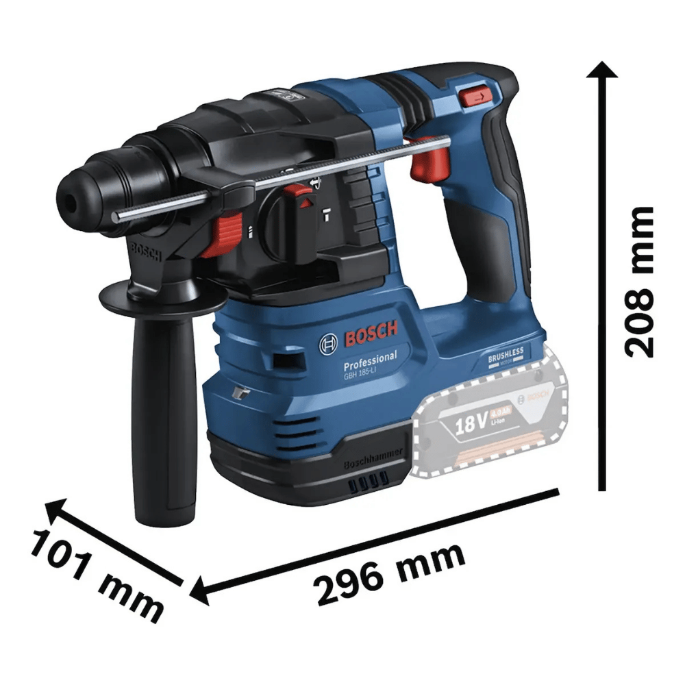 Martelete Perfurador Rompedor GBH 185-LI Brushless SDS Plus 18V sem Bateria BOSCH