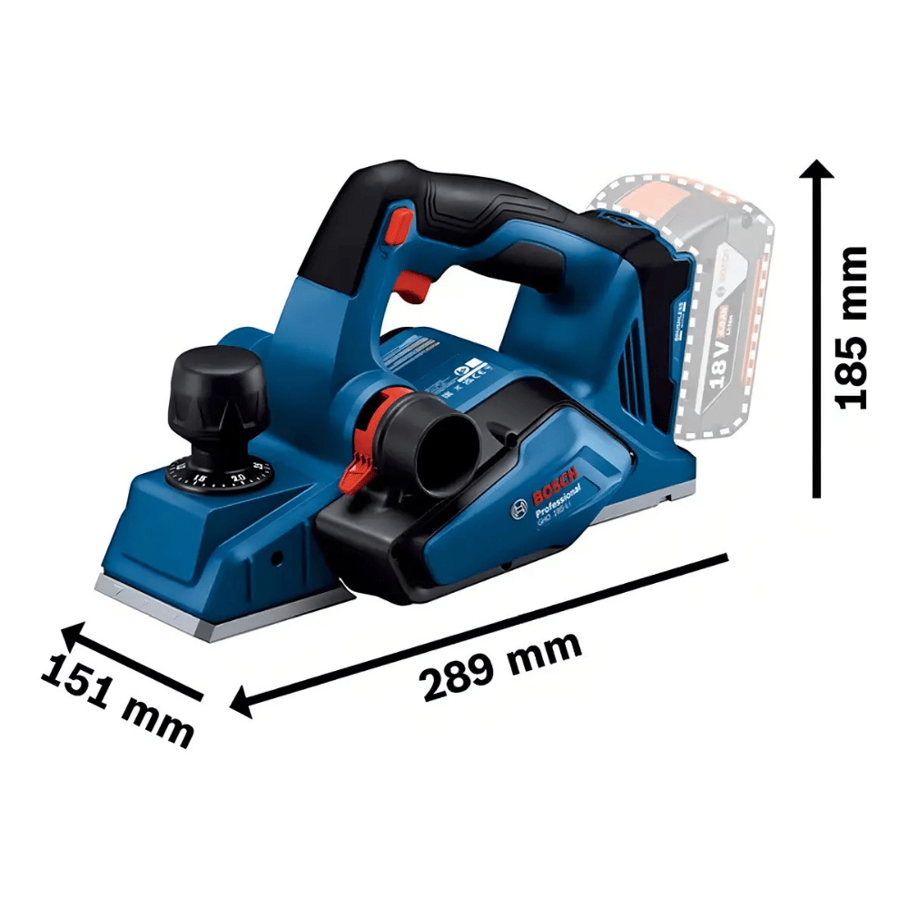 Plaina à Bateria GHO 185-LI Brushless 18V 82mm sem Bateria BOSCH