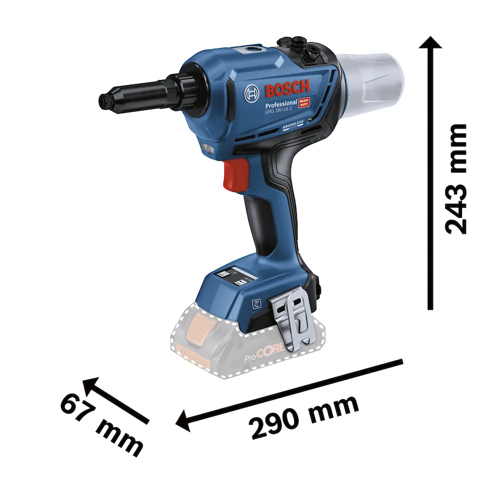 Rebitador GRG 18V-16C 18V Brushless sem Bateria e Carregador BOSCH