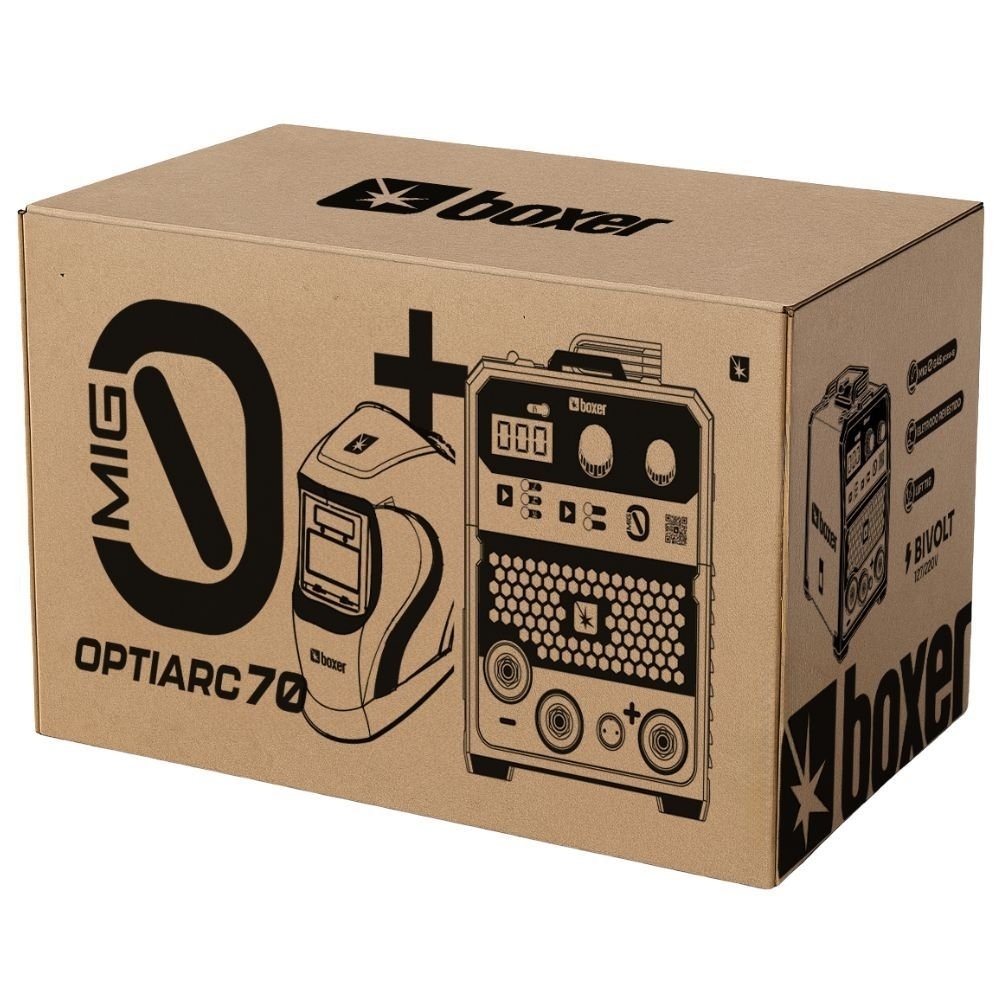 Máquina de Solda Inversora Multiprocesso MIG 0 Sem Gás MIG/TIG/MMA 120A Bivolt Automático BOXER